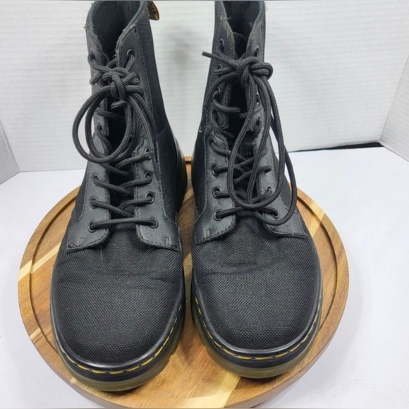Dr. Martens Combs Canvas Black Lace Up Combat Boots W8/M6 Unisex main image 5